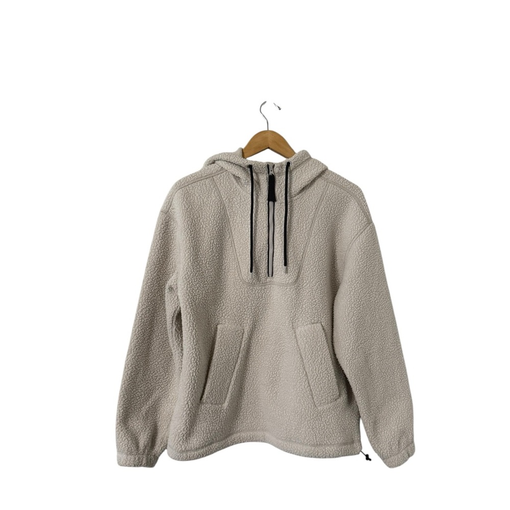 EVERLANE Renew Sherpa Half Zip Teddy Jacket Hoodie Sweatshirt Pullover - Picture 2 of 8